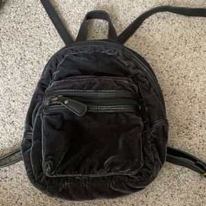 Wallflower gray crushed velvet small backpack